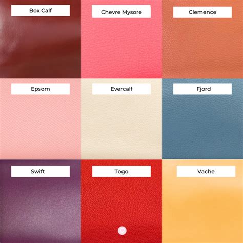 hermes clemence|hermes leather color chart.